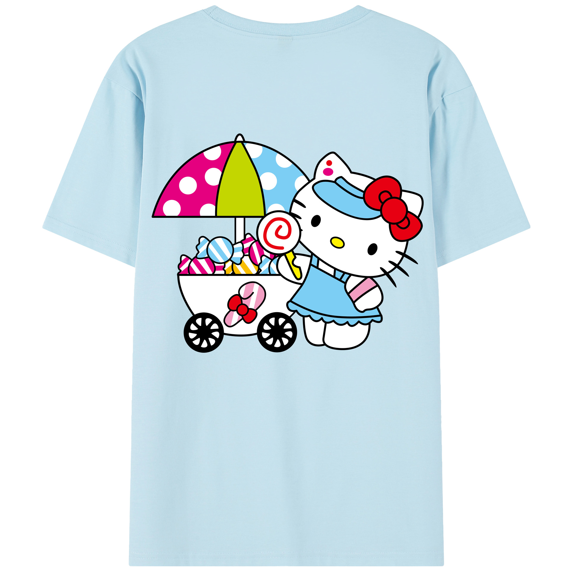 （画像用） Hello Kitty ハローキティ 綿100％半袖Tシャツ（背面プリント）